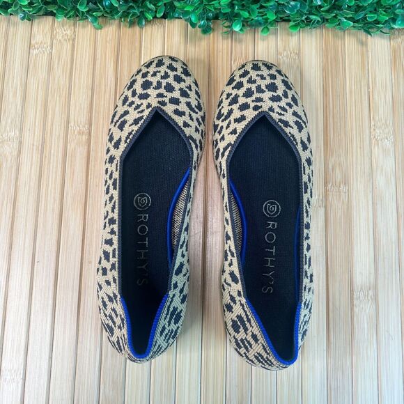 Rothys Cheatah Print Round Toe Flats Women's Sz 8.5 US Office Teacher Work - Picture 4 of 8